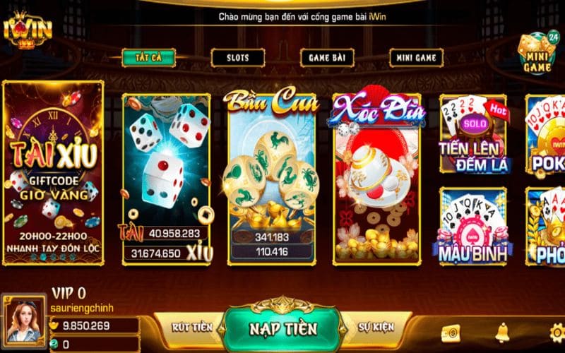 Game Iwin casino hấp dẫn cùng bầu cua
